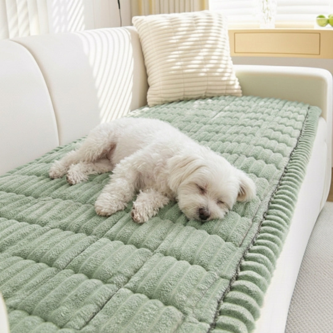 Plush Dog Sofa Cover – Washable Pet Couch Protector for Furniture